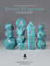 14 pc Iconic Turquoise Polyhedral Dice Set with Silver Ink - for just $23.99! 