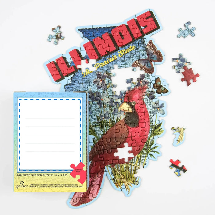 Illinois 100 Piece Mini Shaped Jigsaw Puzzle Galison - for just $7.99! 