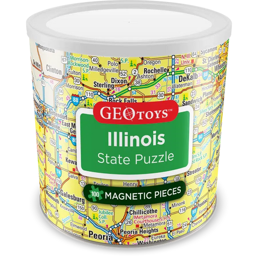 Illinois State 100 Piece Magnetic Jigsaw Puzzle Geotoys - for just $11.99! 