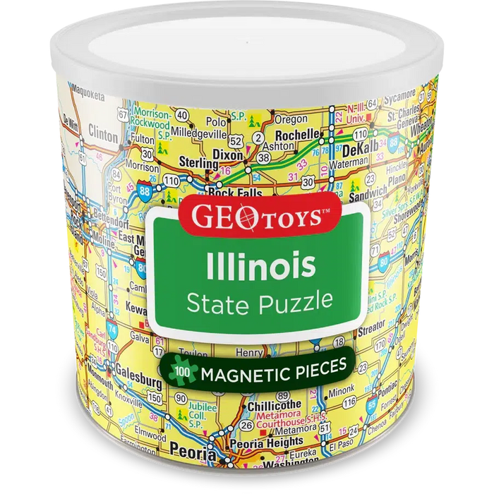 Illinois State 100 Piece Magnetic Jigsaw Puzzle Geotoys - for just $11.99! 