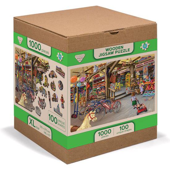 In the Toyshop 1000 Piece Wood Jigsaw Puzzle Wooden City - for just $49.99! 