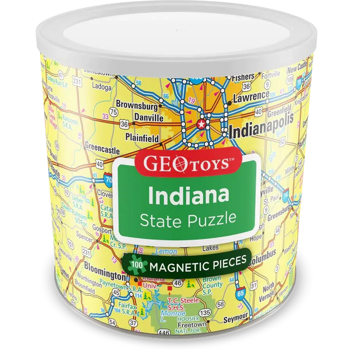 Indiana State 100 Piece Magnetic Jigsaw Puzzle Geotoys - for just $11.99! 