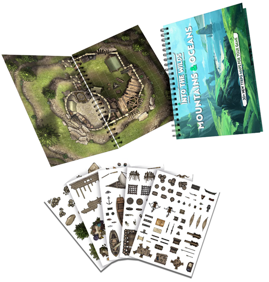 Into the Wilds Battlemap Books: Mountains and Oceans - for just $54.99! 