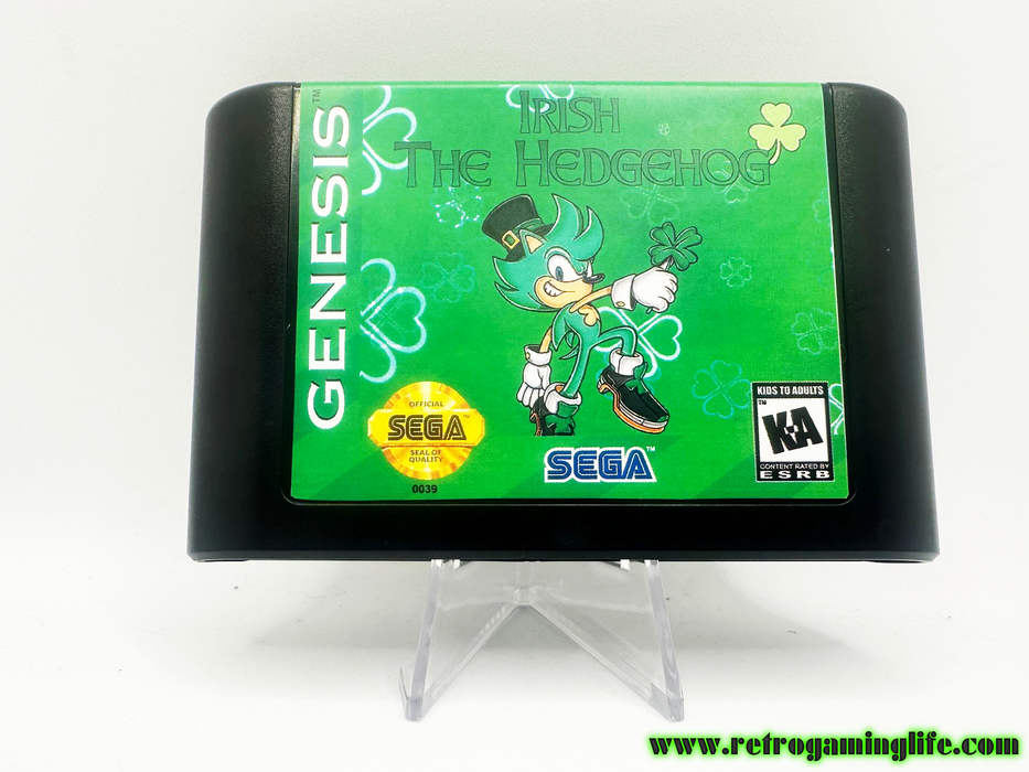 Irish the Hedgehog Sega Genesis Repro Game Cart - for just $19.99! 