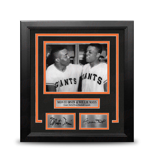 Monte Irvin and Willie Mays New York Giants 8x10 Framed Baseball Photo with Engraved Autographs - for just $79.99! 