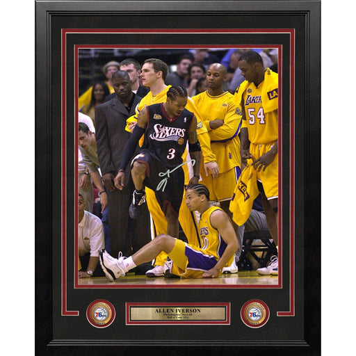 Allen Iverson Standing Over Tyronn Lue Philadelphia 76ers Autographed Framed Basketball Photo - Premium Autographed Framed Basketball Photos - Just $299.99! Shop now at Retro Gaming of Denver