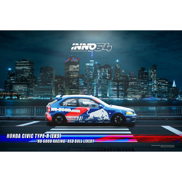 Inno64 Honda Civic Type-R EK9 #39 NO GOOD RACING Red Bull Livery 1:64 IN64-EK9-JDM16 - Premium Honda - Just $24.99! Shop now at Retro Gaming of Denver