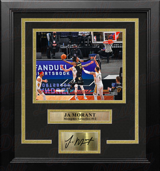 Ja Morant Slam Dunk Memphis Grizzlies 8" x 10" Framed Basketball Photo with Engraved Autograph - for just $79.99! 