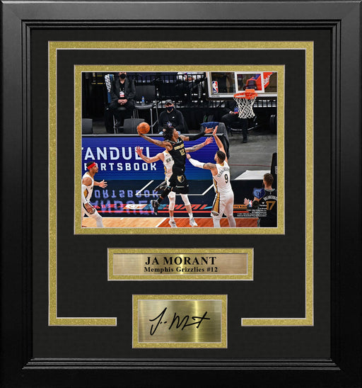 Ja Morant Slam Dunk Memphis Grizzlies 8" x 10" Framed Basketball Photo with Engraved Autograph - for just $79.99! 