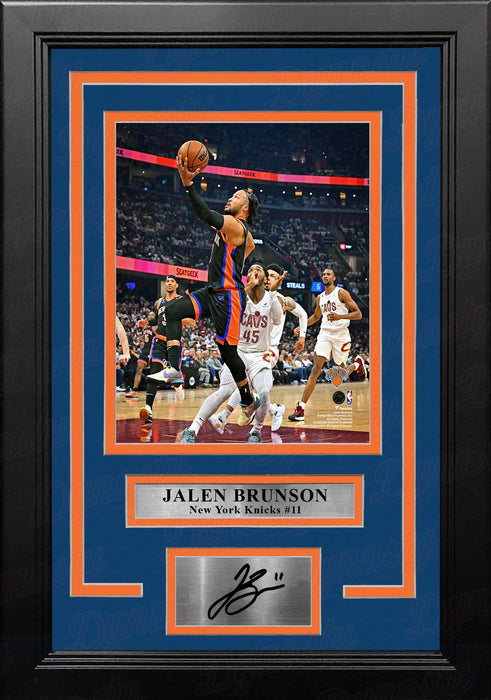 Jalen Brunson in Action New York Knicks 8" x 10" Framed Basketball Photo with Engraved Autograph - for just $79.99! 