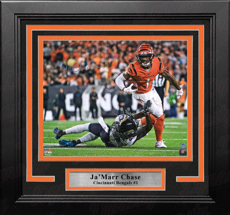 Ja'Marr Chase in Action Cincinnati Bengals Autographed 8" x 10" Framed Football Photo - for just $219.99! 