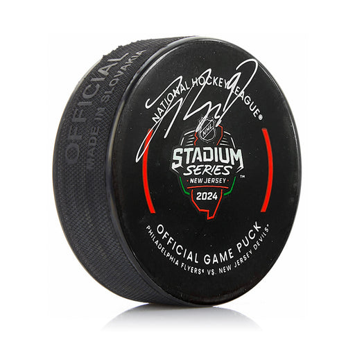 Jamie Drysdale Autographed Philadelphia Flyers 2024 Stadium Series Hockey Game Model Puck - for just $59.99! 