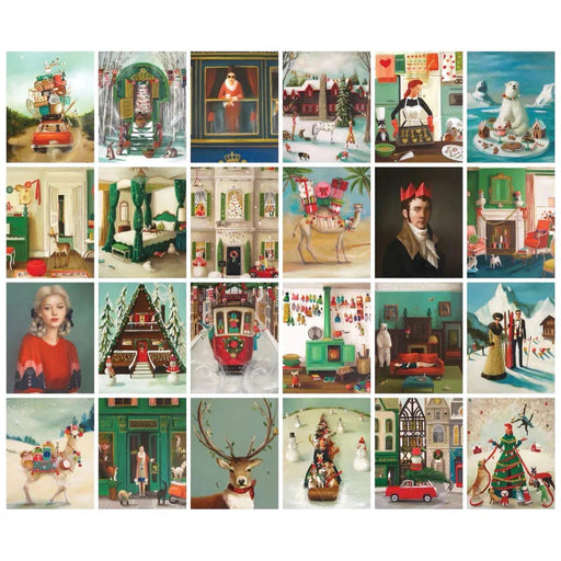 Janet Hill Advent Calendar - 24 Set of 100 Piece Mini Jigsaw Puzzles NYPC - for just $199.99! 