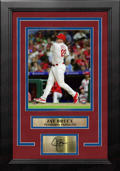 Jay Bruce Philadelphia Phillies MLB Baseball 8" x 10" Framed Photo with Engraved Autograph - for just $79.99! 