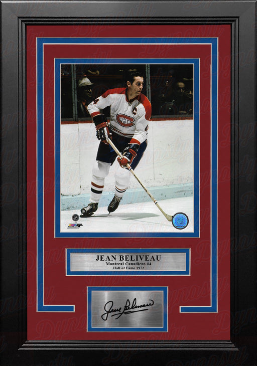 Jean Beliveau in Action Montreal Canadiens 8" x 10" Framed Hockey Photo with Engraved Autograph - for just $79.99! 