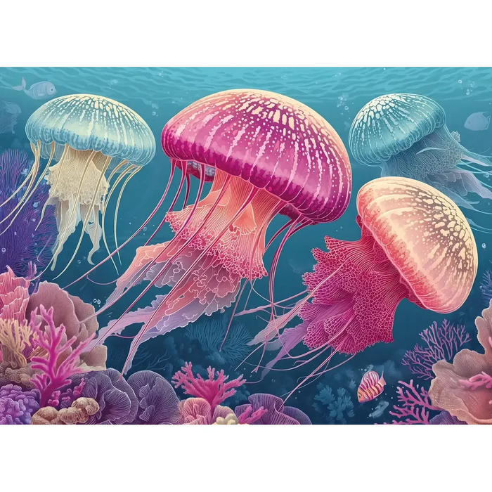 Jellyfish Bloom 1000 Piece Jigsaw Puzzle Final Piece - for just $19.99! 