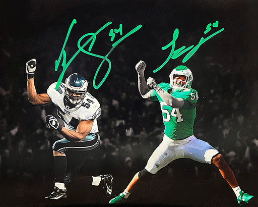 Jeremiah Trotter, Sr. & Jr. Blackout Philadelphia Eagles Dual-Autographed 11" x 14" Football Photo - for just $69.99! 
