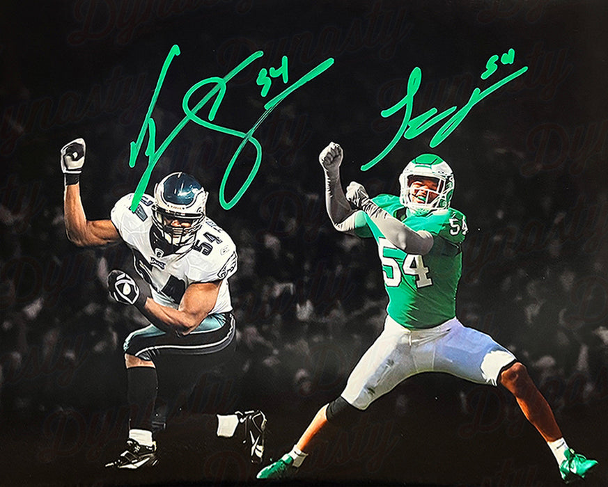 Jeremiah Trotter, Sr. & Jr. Blackout Philadelphia Eagles Dual-Autographed 11" x 14" Football Photo - for just $69.99! 