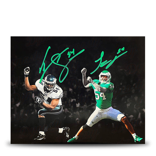 Jeremiah Trotter, Sr. & Jr. Blackout Philadelphia Eagles Dual-Autographed 16" x 20" Football Photo - for just $79.99! 