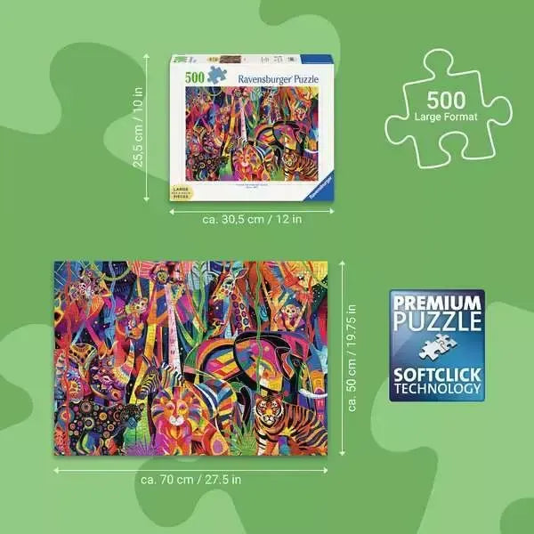 Jeweled Jungle 500 Large Piece Jigsaw Puzzle Ravensburger - for just $24.99! 