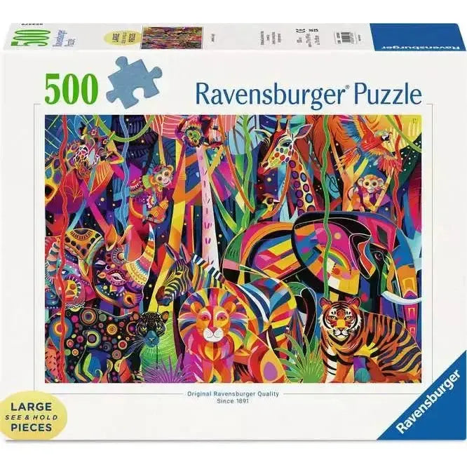 Jeweled Jungle 500 Large Piece Jigsaw Puzzle Ravensburger - for just $24.99! 
