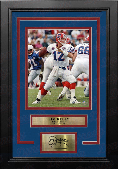 Jim Kelly v. New England Buffalo Bills 8" x 10" Framed Football Photo with Engraved Autograph - for just $79.99! 