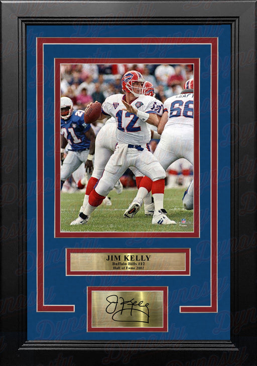Jim Kelly v. New England Buffalo Bills 8" x 10" Framed Football Photo with Engraved Autograph - for just $79.99! 