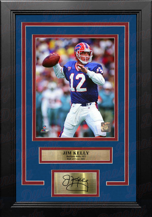 Jim Kelly in Action Buffalo Bills 8" x 10" Framed Football Photo with Engraved Autograph - for just $79.99! 