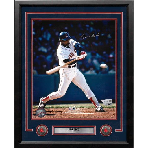 Jim Rice At-Bat Boston Red Sox Autographed 16" x 20" Framed Baseball Photo - Premium Autographed Framed Baseball Photos - Just $179.99! Shop now at Retro Gaming of Denver