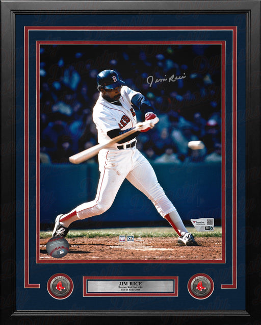 Jim Rice At-Bat Boston Red Sox Autographed 16" x 20" Framed Baseball Photo - for just $179.99! 
