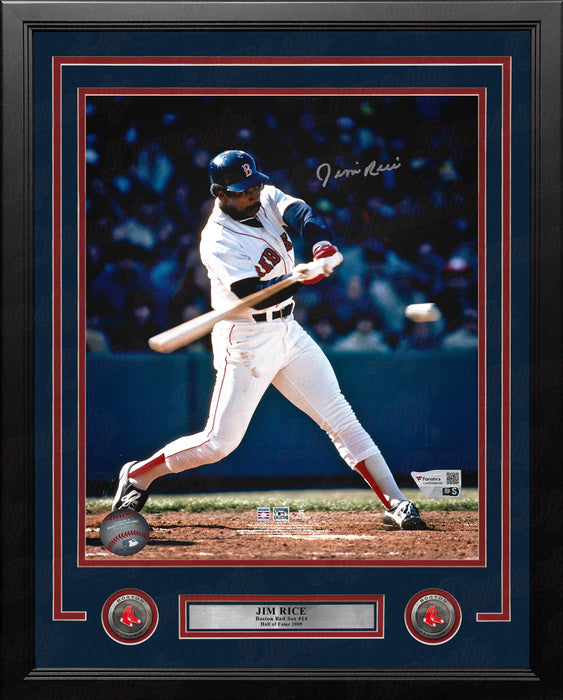 Jim Rice At-Bat Boston Red Sox Autographed 11" x 14" Framed Baseball Photo - for just $139.99! 