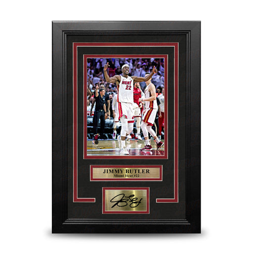 Jimmy Butler Celebration Miami Heat 8" x 10" Framed Basketball Photo with Engraved Autograph - for just $79.99! 