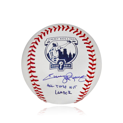 Jimmy Rollins Philadelphia Phillies Autographed Retirement OML Baseball (All Time Hits Leader) - for just $249.99! 