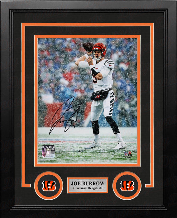 Joe Burrow Passing in the Snow Cincinnati Bengals Autographed 8" x 10" Framed Football Photo - for just $599.99! 