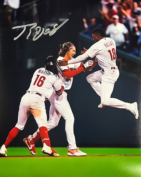 Johan Rojas Celebration Philadelphia Phillies Autographed 16" x 20" Baseball Photo - for just $79.99! 