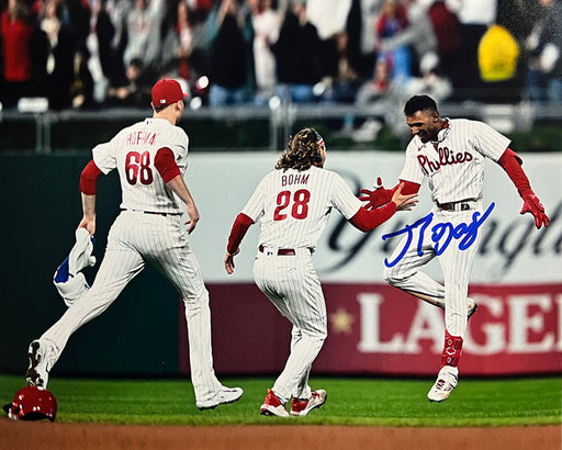 Johan Rojas 2023 Wild Card Clinch Philadelphia Phillies Autographed 8" x 10" Baseball Photo - for just $59.99! 