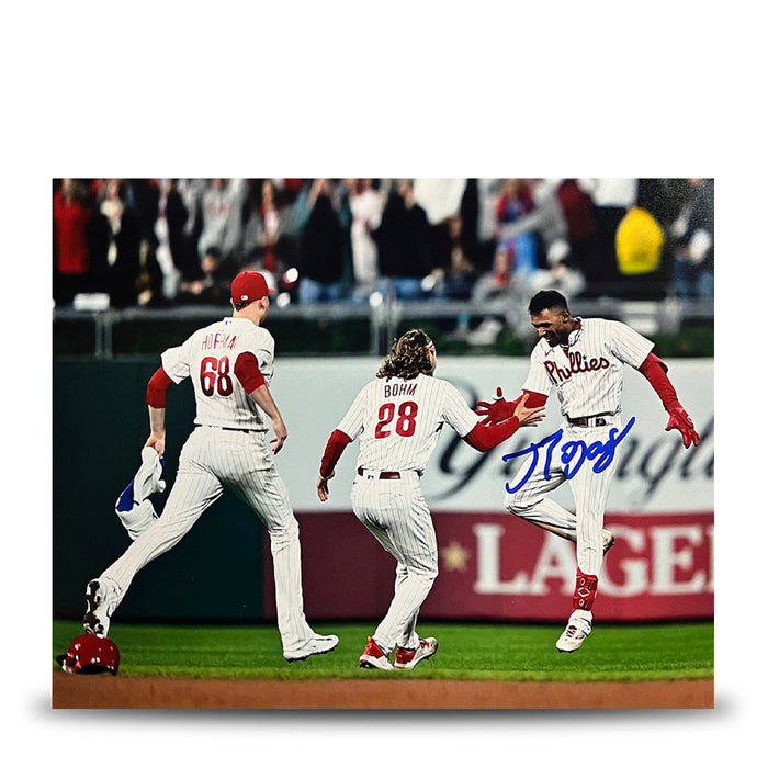 Johan Rojas 2023 Wild Card Clinch Philadelphia Phillies Autographed 8" x 10" Baseball Photo - for just $59.99! 