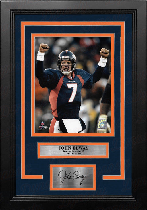 John Elway Celebration Denver Broncos 8" x 10" Framed Football Photo with Engraved Autograph - for just $79.99! 