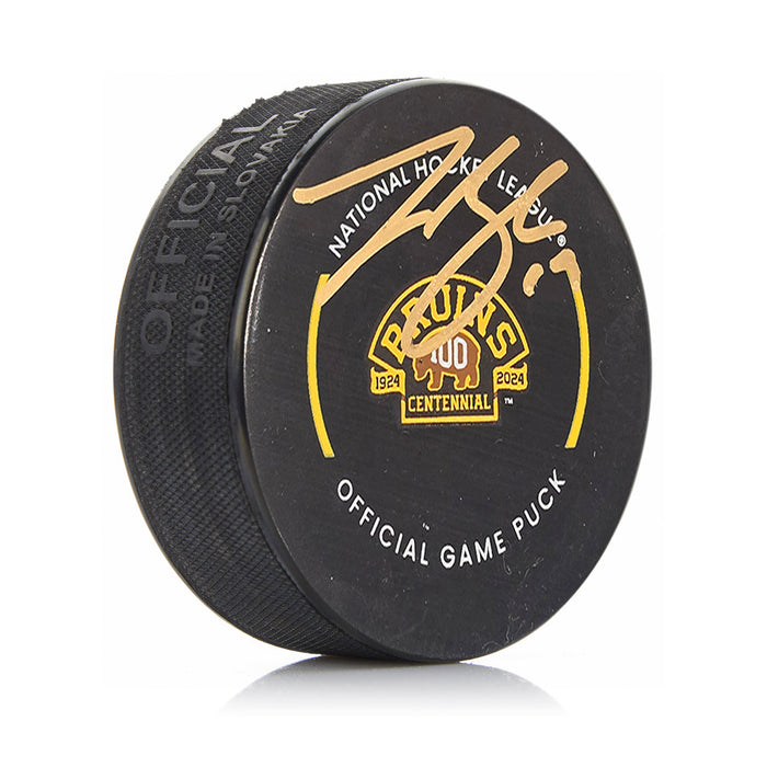 Johnny Beecher Boston Bruins Autographed 100th Anniversary Hockey Game Puck - for just $99.99! 