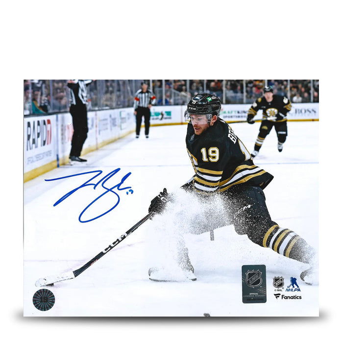 Johnny Beecher in Action Boston Bruins Autographed 11" x 14" Hockey Photo - for just $89.99! 