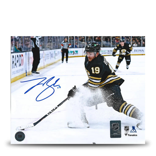Johnny Beecher in Action Boston Bruins Autographed 8" x 10" Hockey Photo - for just $79.99! 