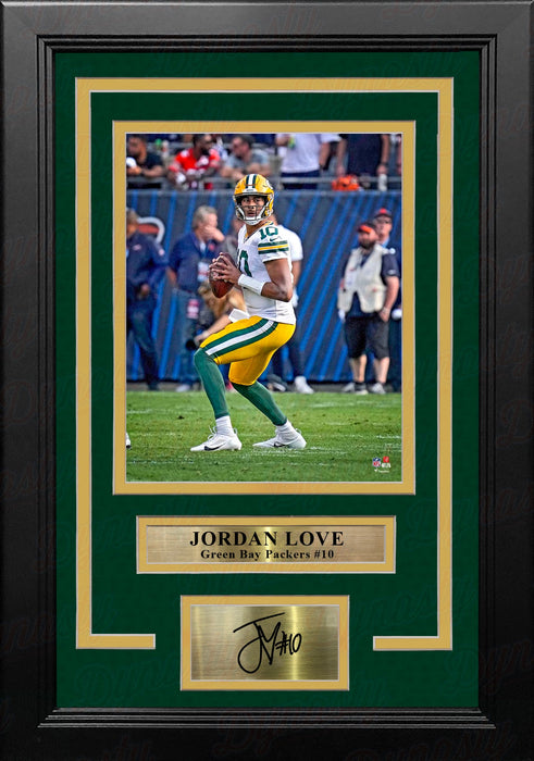 Jordan Love in Action Green Bay Packers 8" x 10" Framed Football Photo with Engraved Autograph - for just $79.99! 