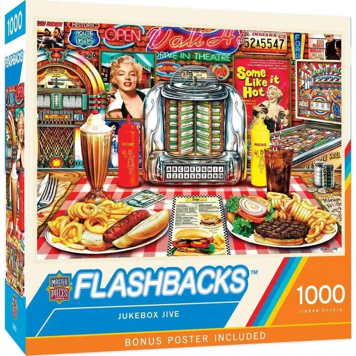 Jukebox Jive Flashbacks 1000 Piece Jigsaw Puzzle MasterPieces - for just $17.99! 