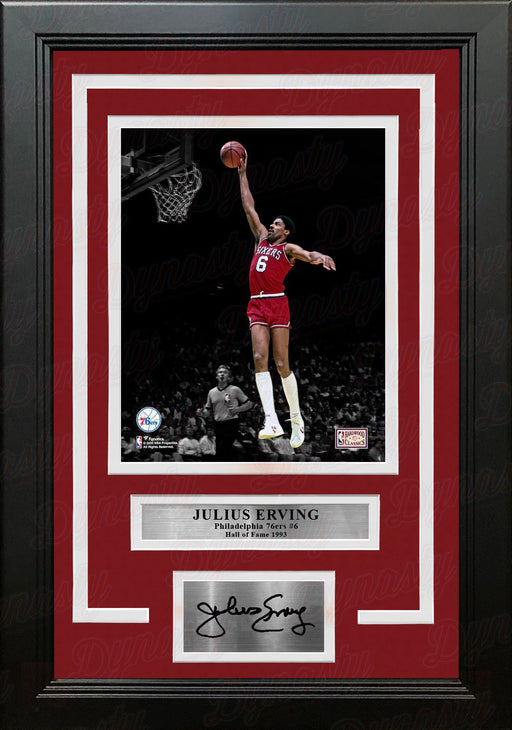 Julius "Dr. J" Erving Blackout Dunk Philadelphia 76ers 8" x 10" Framed Photo with Engraved Autograph - for just $79.99! 
