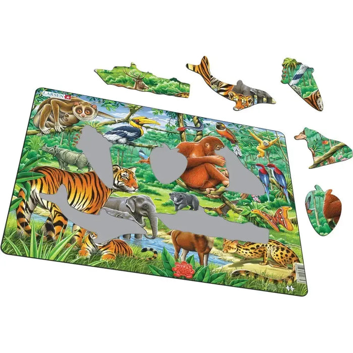 Jungle Animals 20 Piece Tray Jigsaw Puzzle Larsen - for just $11.99! 