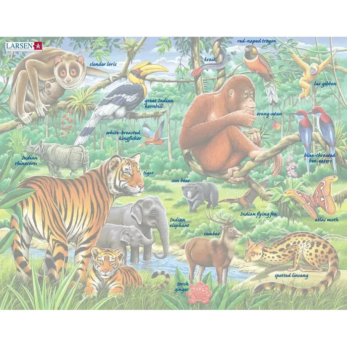 Jungle Animals 20 Piece Tray Jigsaw Puzzle Larsen - for just $11.99! 