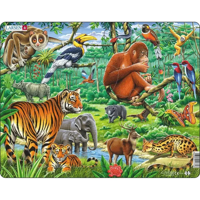 Jungle Animals 20 Piece Tray Jigsaw Puzzle Larsen - for just $11.99! 