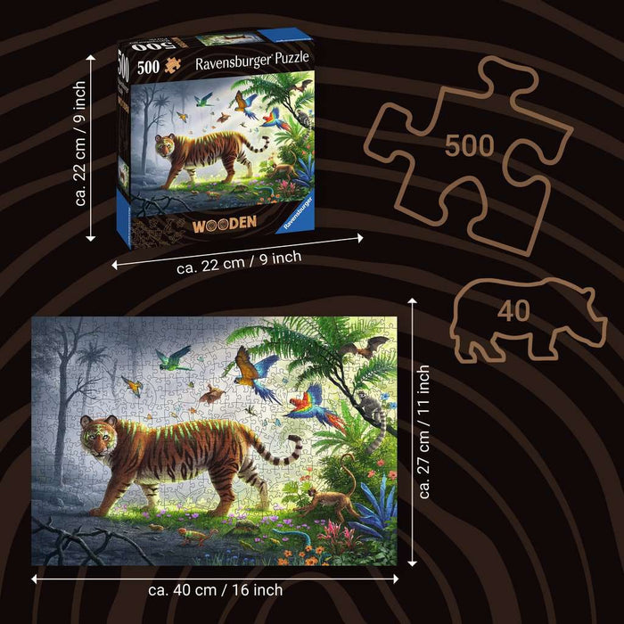Jungle Tiger 500 Piece Wood Jigsaw Puzzle Ravensburger - for just $49.99! 