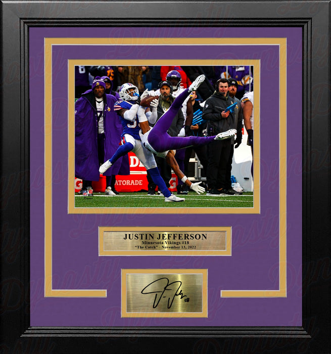 Justin Jefferson One-Handed Catch Minnesota Vikings 8"x10 Framed Photo with Engraved Autograph - for just $79.99! 