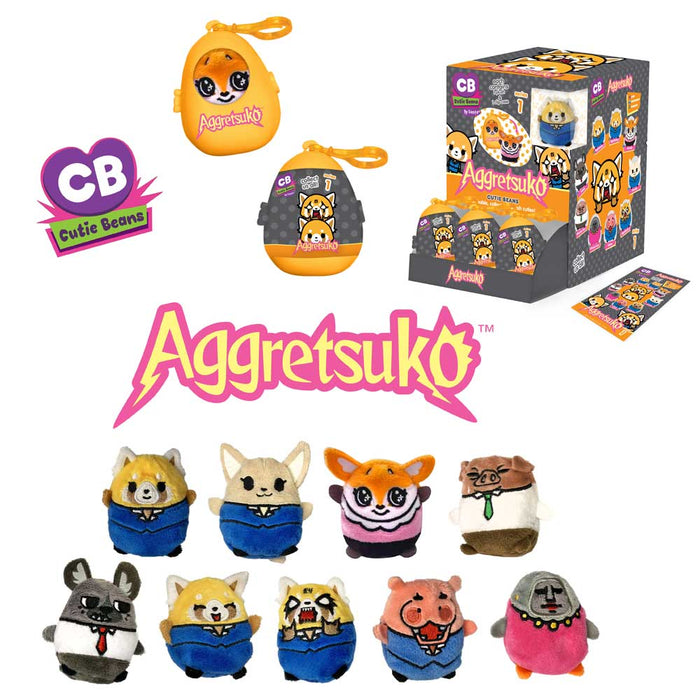 Fiesta: Cutie Beans Aggretsuko - 1 Blind Plastic Egg with 3" Plush Clip - for just $6.99! 